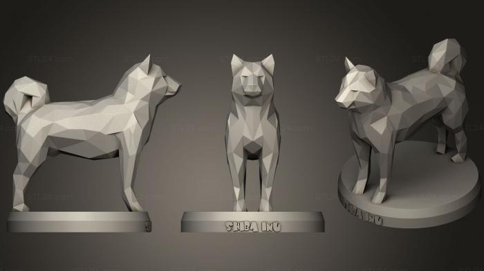 Статуэтки животных (Поли Сиба Ину, STKJ_1309) 3D модель для ЧПУ станка